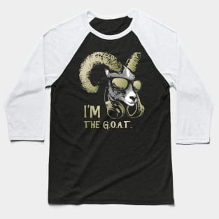 I'm The Goat Bling Cool and Funny Music Animal with Headphones and Sunglasses Baseball T-Shirt